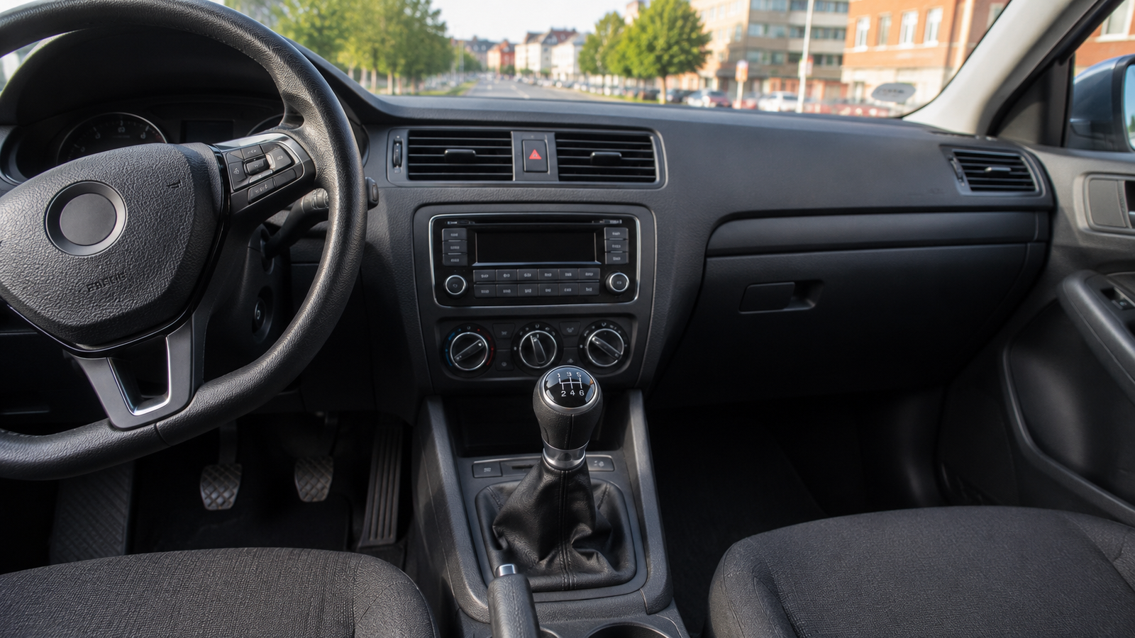 Manual gearbox inside a car as manual cars in Sweden decline